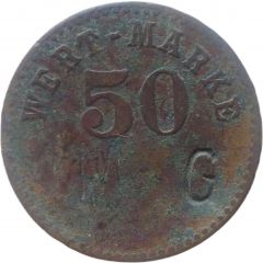 50 Pfennig Wert-Marke, Countermarked `MG`