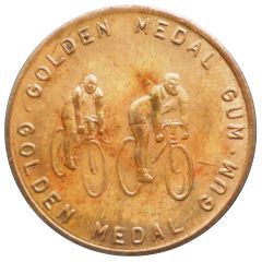 Golden Medal Gum Cycling, 2 cyclists facing right