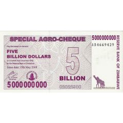 5 000 000 000 Dollars Special Agro-Cheque