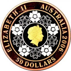 50 Dollars - Elizabeth II 4th Portrait - Commonwealth Games 2006 - Tri-Metalic