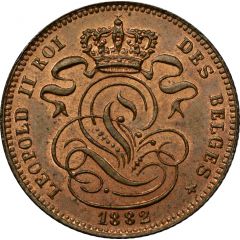 1 Centime - Léopold II French text