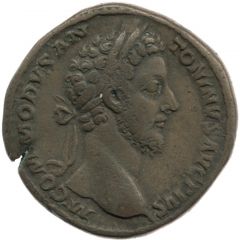 Sestertius - Commodus TR P VIII IMP VI COS IIII P P S C, Victory