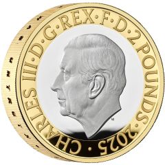 2 Pounds - Charles III George Orwell, Silver Piedfort