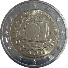 2 Euros European Union Flag