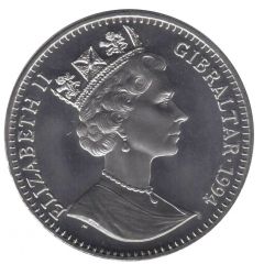 1 Crown - Elizabeth II Player scoring under goalkeeper
