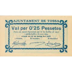 0.25 Pesetas Tossa
