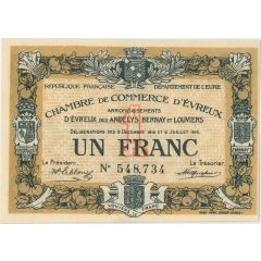1 Franc - Chambre de Commerce d`Evreux 27
