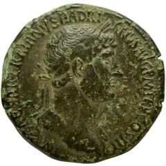 Sestertius - Hadrian PONT MAX TR POT COS III S C, Felicitas