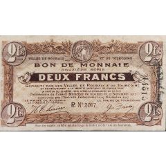 2 Francs - Villes de Roubaix et de Tourcoing
