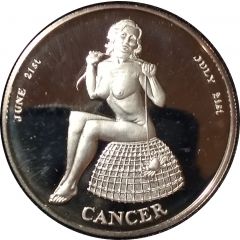 1 oz Silver Zodiac Beauties - Cancer