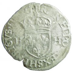Douzain with two H - Henry III 1st type