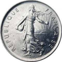 5 Francs signature `O. Roty`