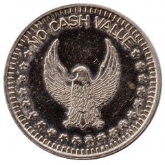 Token - No Cash Value Eagle looking left, `No cash value`, Copper-nickel, 25 mm, big stars
