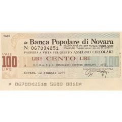 100 Lire Banca Popolare di Novara