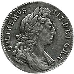 1/2 Crown - William III 1st bust, small shields