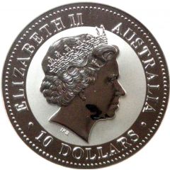 10 Dollars - Elizabeth II 4th Portrait - Australian Kookaburra - Silver Bullion Coin