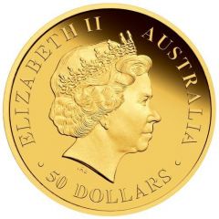 50 Dollars - Elizabeth II 4th Portrait - Great White Shark, Gold Bullion Coin