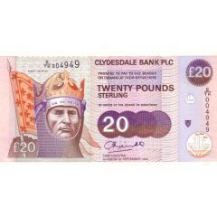 20 Pounds Clydesdale Bank