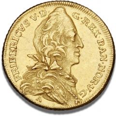 2 Ducats - Frederik V Death of Christian VI and Accession of Frederik V