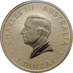1 Dollar - Charles III 1st Portrait - Lest We Forget - War Memorial