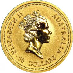 50 Dollars - Elizabeth II 3rd Portrait - Kangaroo - Gold Bullion Coin