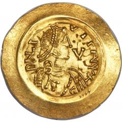 1 Tremissis - Liutprand Regular bust, with letter in field