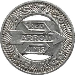 1 Zone Fare - Red Arrow Lines, P.S.T. Co. New York city to Detroit.