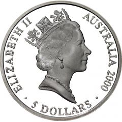 5 Dollars - Elizabeth II 3rd Portrait - Sydney 2000 Series - Silver Proof