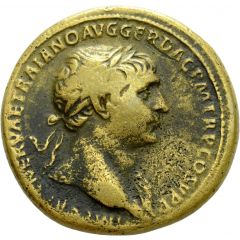 Sestertius - Trajan S P Q R OPTIMO PRINCIPI S C, Jupiter and Victory