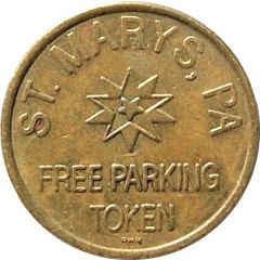 Free Parking Token St. Marys, Pennsylvania