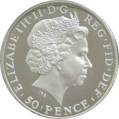 50 Pence - Elizabeth II 5th portrait, 1/4 oz Fine Silver