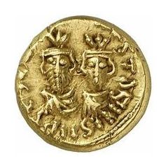 Solidus / Dinar - Pseudo-Byzantine - two standing figures type Arab-Byzantine