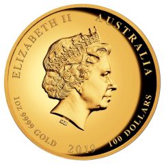 100 Dollars - Elizabeth II 4th Portrait - Year of the Pig - Gold Bullion Coin