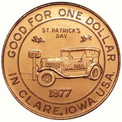 1 Irish Dollar - St. Patrick`s Day Clare, Iowa