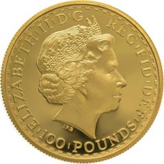 100 Pounds - Elizabeth II 4th portrait, 1 oz Fine Gold