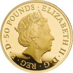 50 Pounds - Elizabeth II 5th portrait, 1/2 oz Fine Gold