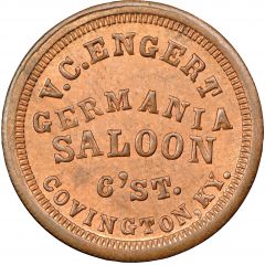 Civil War Merchant Token - V.C. Engert, Saloon Covington, KY