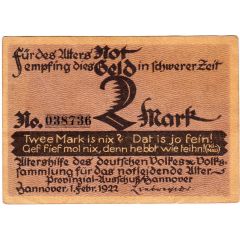 2 Mark Altershilfe des deutschen Volkes