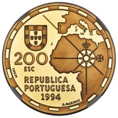 200 Escudos Partilha do Mundo, Gold