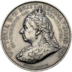 Medal - Victoria Diamond Jubilee; `British Commerce`, silvered white metal