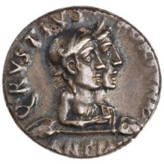 Denarius CAESARI AVGVSTO EX SC FOR RE, Fortuna Victrix and Fortuna Felix