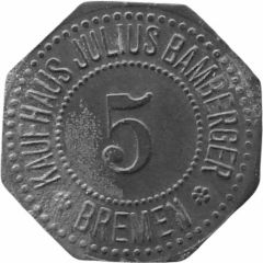 5 Pfennigs - Bremen Kaufhaus Julius Bamberger