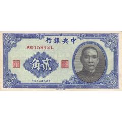 2 Jiao / 20 Cents Central Bank of China