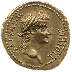 Quinarius Aureus - Tiberius TR POT XXXI, Victoria