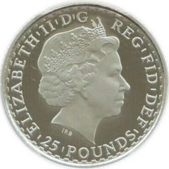 25 Pounds - Elizabeth II 4th portrait, 1/4 oz Fine Platinum