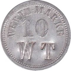 10 Pfennig Werth-Marke, Countermarked 'WT'