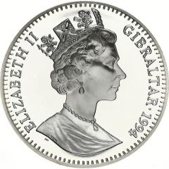 1 Crown - Elizabeth II First Man on the Moon - Eagle has landed, Silver Proof