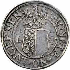 Dicken Saint Leodegar facing right, large shield