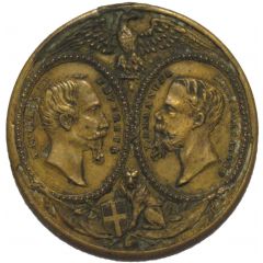 Médaillette - Victoire de Magenta, Napoléon III and V. Emanuele II