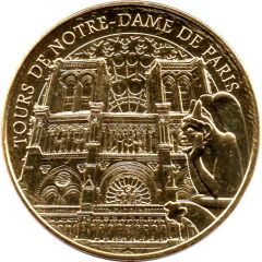 Monnaie de Paris Tourist Token - Tours de Notre-Dame de Paris La façade et une chimère